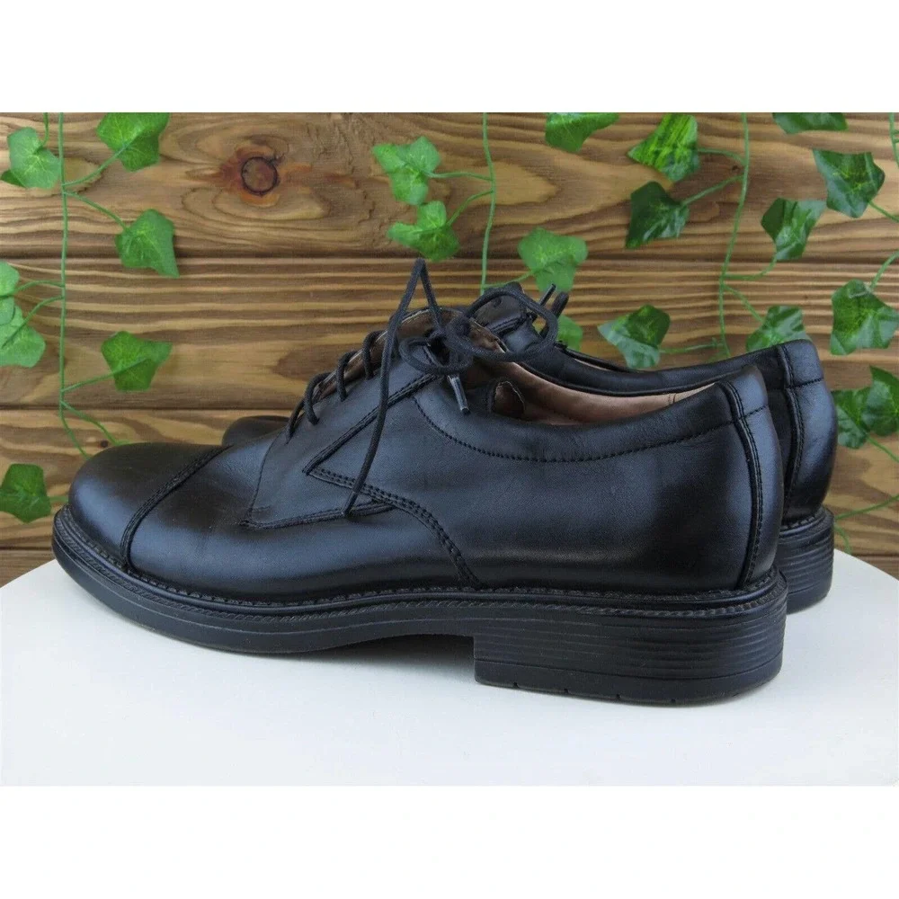 Franco Fortini Sz 10.5 Medium Derby Oxfords‎ Black Leather Men Lace Up Riviera